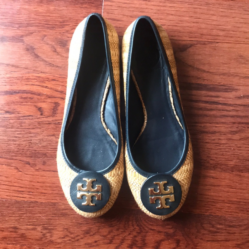Tory Burch Straw Ballet Flats